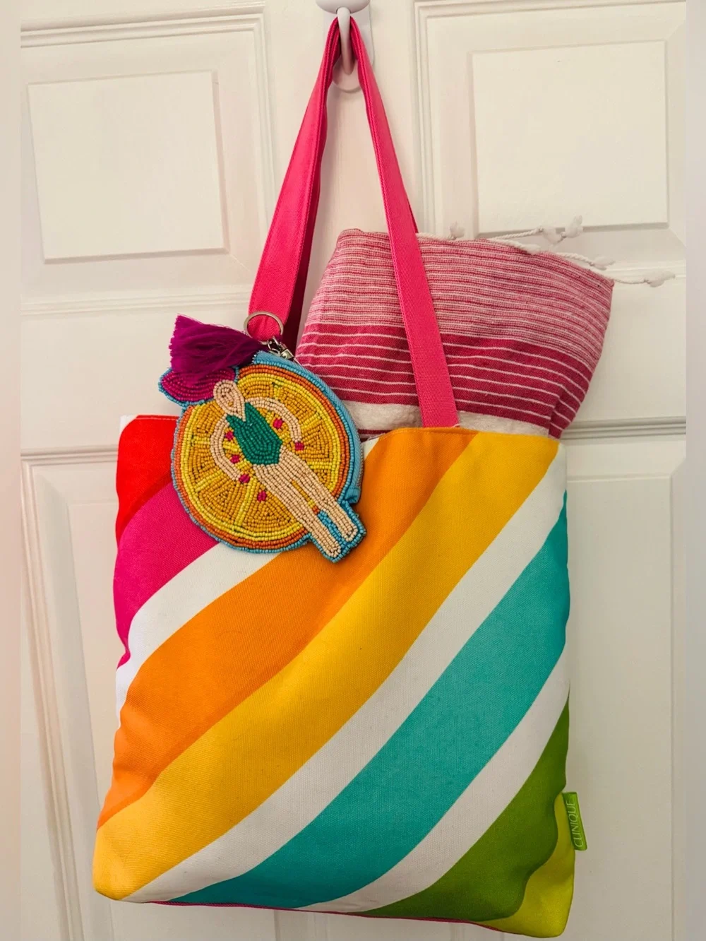 Sol And Mer Beaded Fruit Float Pouch Bag Charm Keychain